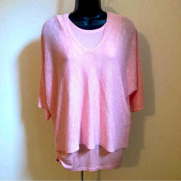 5/$20 Kate & Sam pink tank with 3/4 sleeve crop sweater set S - Picture 1 of 11